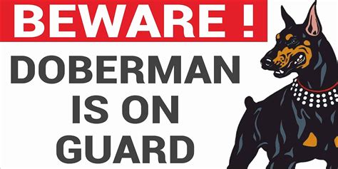 Beware Of Dog Doberman Sign Board Office Products