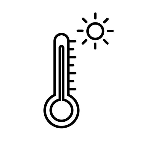 Hot Weather Thermometer Icon Vector 583489 Vector Art At Vecteezy