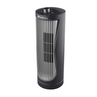 Comfort Zone CZ112 Quiet 2 Speed 12 Inch Oscillating Desktop Tower Fan