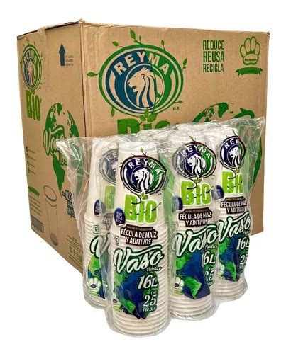 Vaso 16l Biodegradable Plástico Marca Reyma 100 Piezas MercadoLibre