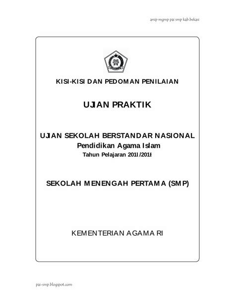 Pdf Ujian Sekolah Berstandar Nasional Pendidikan Pdf Filekisi Kisi