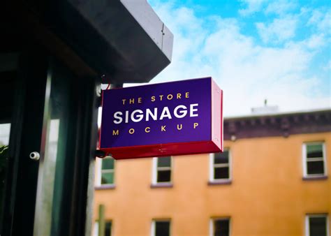 Outdoor Store Sign Mockup - Mockup World