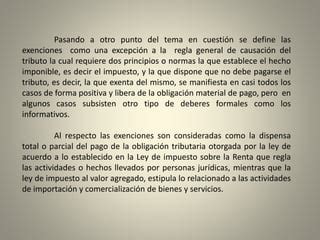 La No Sujecion Al Impuesto La Exenciones Y Exoneraciones Ensayo Ppt
