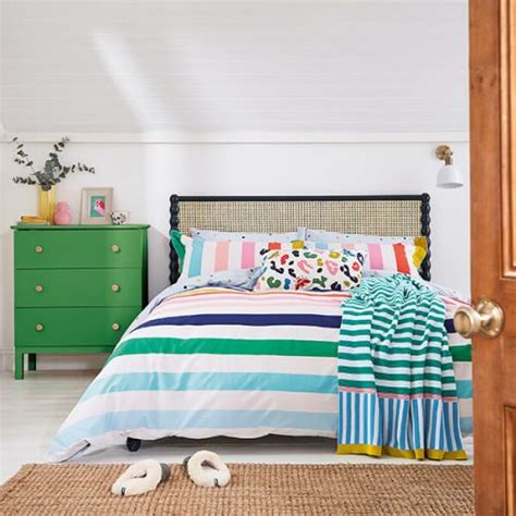 Joules Rainbow Stripe Duvet Cover Set Double Multi Qcsrbsm2mul Harts