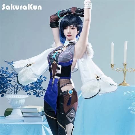 Seven Cosplay Game Genshin Impact Yelan Cosplay Costume Woman Sexy