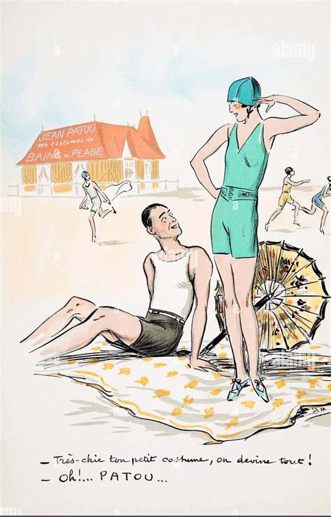 Download Jean Patou Bathing Suit Illustration Wallpaper