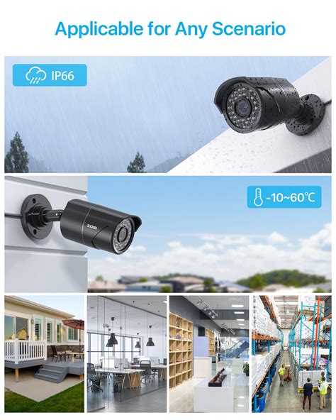 ZOSI 1 3 CMOS 1000TVL 960H CCTV Home Surveillance Weatherproof 3 6mm