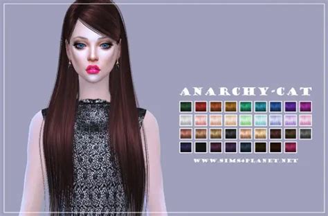 Sims 4 Hairs ~ Anarchy Cat Alesso`s Alexis Hair Retextured