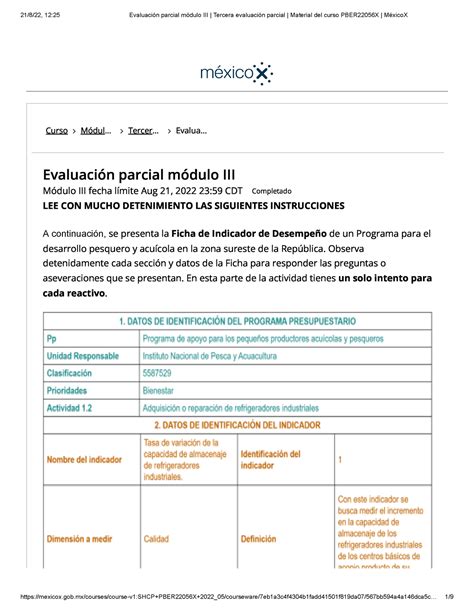 Tercera Evaluación Parcial Curso Módul Tercer Evalua