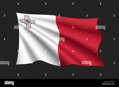 3D Waving Flag Of Malta Vector Illustration Stock Vector Image Art