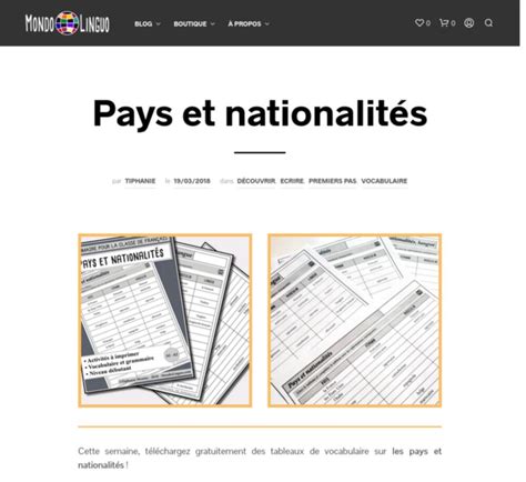 Le Moteur Du Fle Pays Et Nationalit S