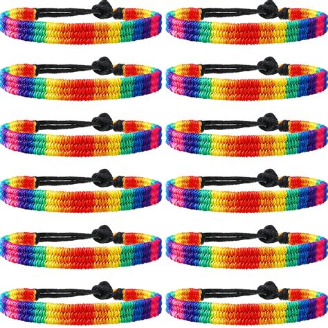 Rainbow Lgbt Pride Bracelet Handmade Braided Friendship String Bracelet