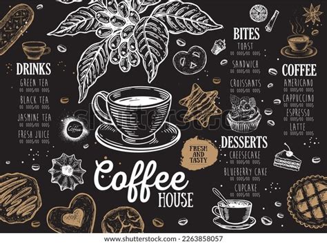 Coffee House Menu Template Design Food Stock Vector (Royalty Free ...