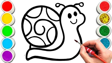 Snail Drawing Painting And Coloring For Kids And Toddlers Child Art