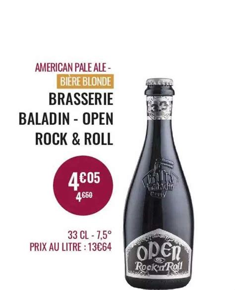 Promo American Pale Ale Bière Blonde Brasserie Baladin Open Rock