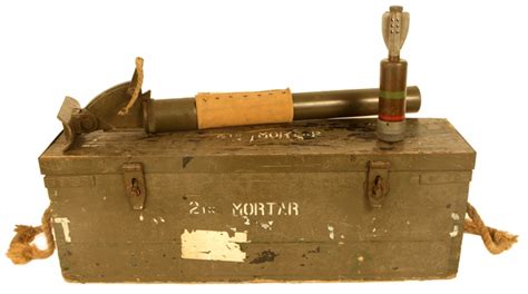 Deactivated Wwii D Day Era British 2 Inch Mortar With Case And Inert