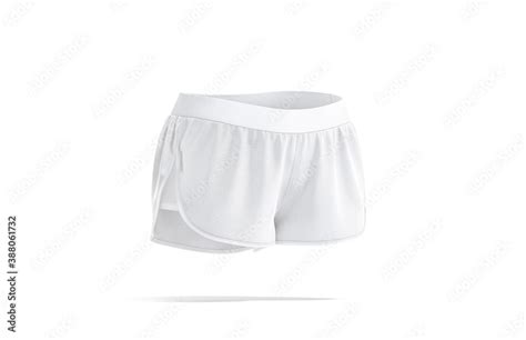 Blank white women sport shorts mockup side view ilustração do Stock