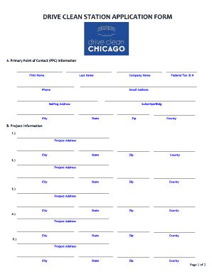 Fillable Online Cityofchicago Drive Clean Station Application Bformb