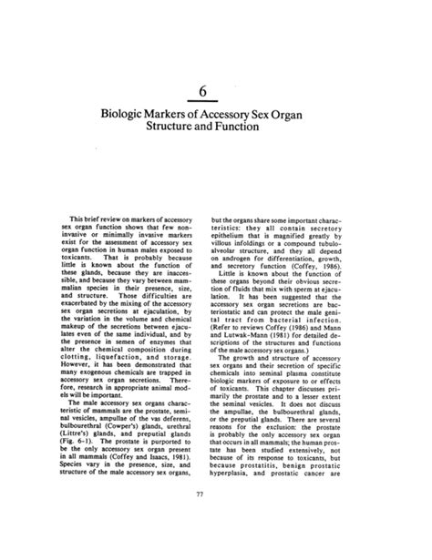 6 Biologic Markers Of Accessory Sex Organ Structure And Function Biologic Markers In