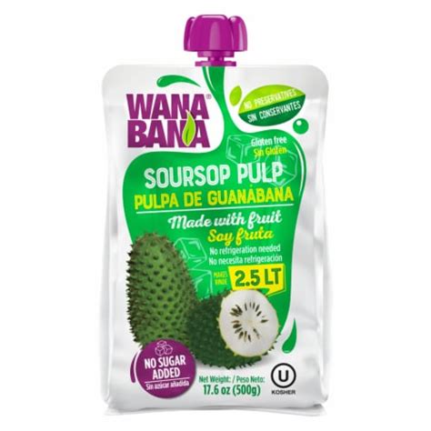 Wanabana 100 Percent Real And Natural Fruit Pulp For Juice Making Soursop 1764 Ounce 1764