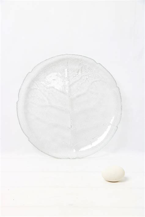 Vintage Aspen Collection Moulded Glass Leaf Platter Lambandnewt