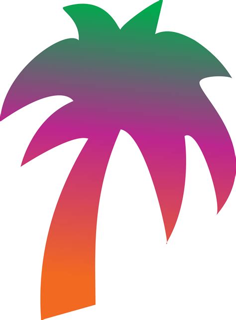 Clipart - Rainbow palm tree