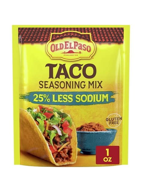 Pack Of Old El Paso Taco Seasoning Less Sodium Oz Walmart