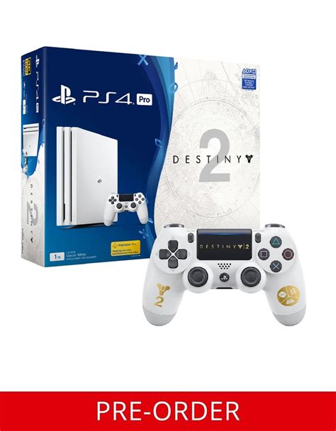 Sony Ps4 Pro 1tb Glacier White Console Destiny 2 Ds4 Destiny 2 Controller Limited Edition