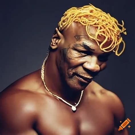 Mike Tyson With Spaghetti For Hair On Craiyon