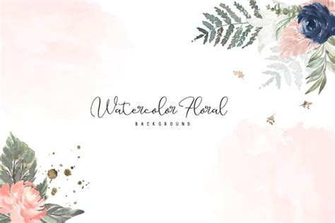 Watercolor Floral Background Graphic By Dzynee Creative Fabrica