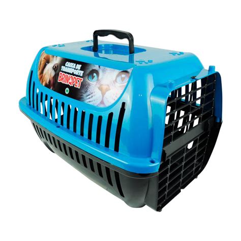 Caixa de Transporte N02 para Gatos Cães e Coelhos Brinqpet Azul