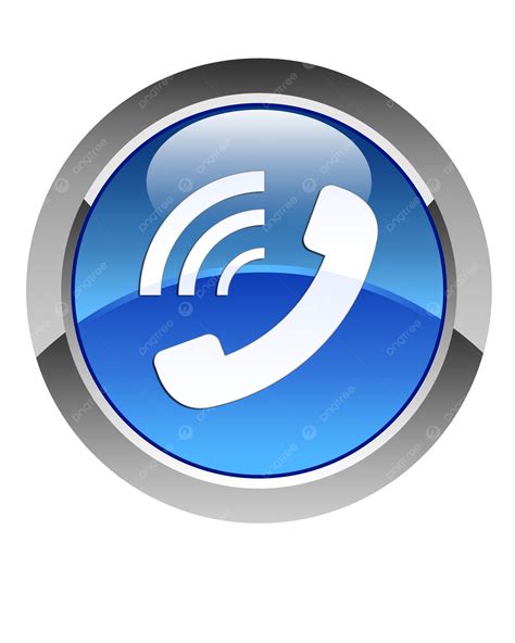 Phone Ringing Icon Glossy Blue Round Button White Cell