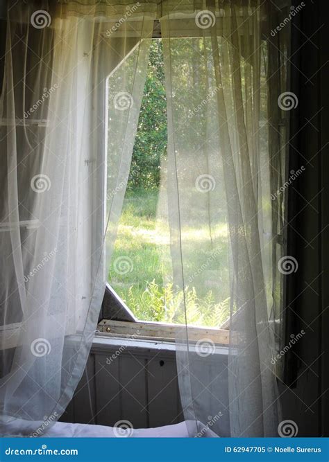 Curtains in the breeze stock image. Image of farmhouse - 62947705