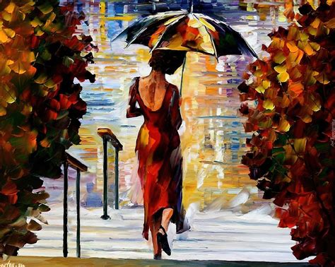 Obraz Reprodukcja Leonid Afremov Kobieta Parasol