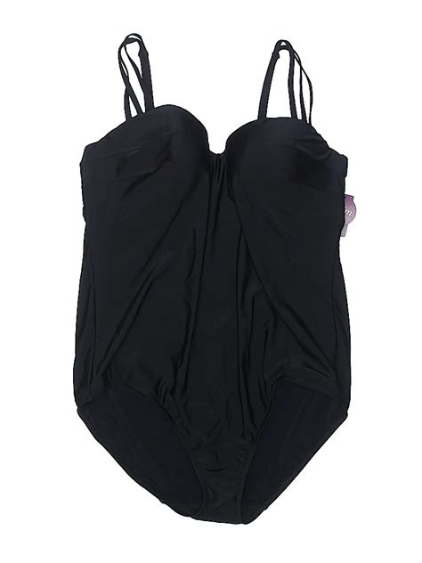 Swim By Cacique Solid Black One Piece Swimsuit Size 22 Plus 46 Off