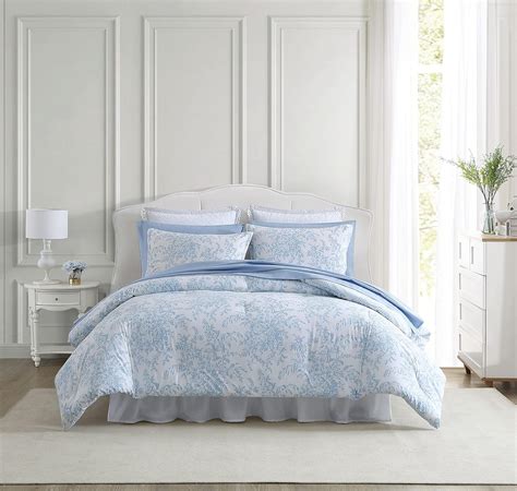 Laura Ashley Queen Comforter Set Cotton Reversible Bedding Set With