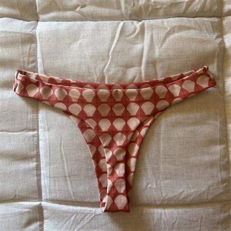 Pink Red White Thong Bikini Bottoms Size Xs Only Depop