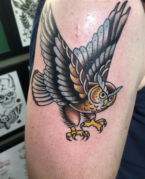 Flying Owl Tattoo