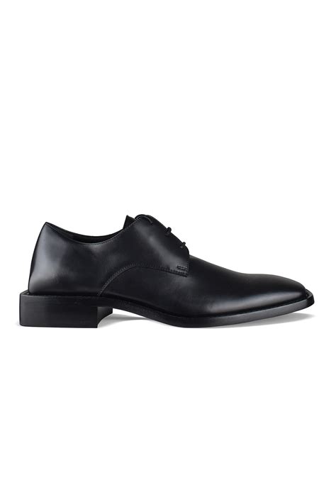 Luxury Shoes For Men Balenciaga Derby In Black Leather And Square