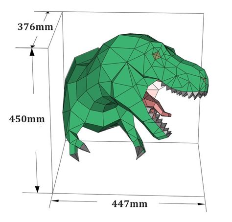 T Rex Ver2 Trophy Paper Model 3D Papercraft Tempalte PDF Etsy