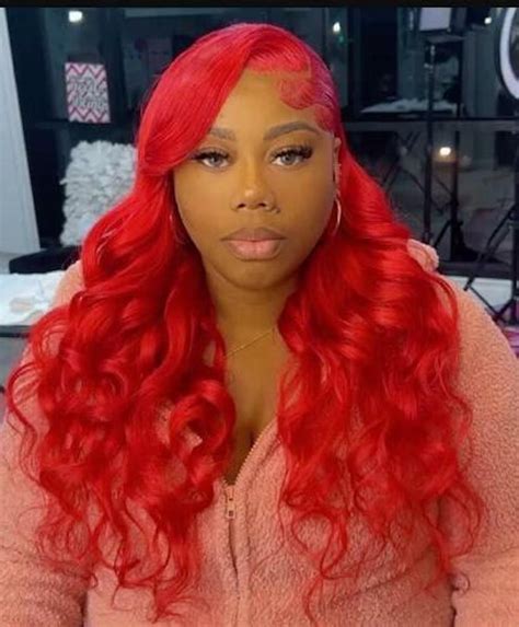 32 Inch Red Color Lace Front Wigs Body Wave 13x4 Hd Lace Front Wig