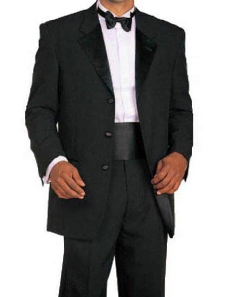 Mens Traditional 3 Button Polyester Tuxedo In Black In 2020 Black