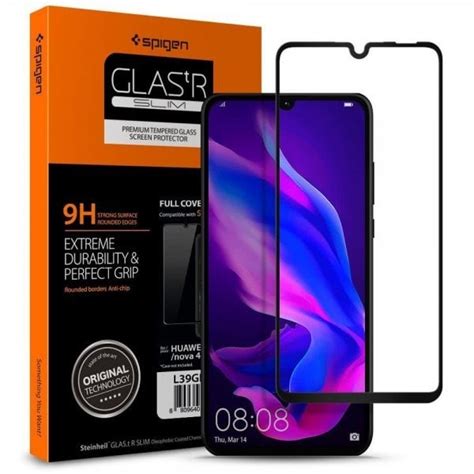 Spigen Huawei P30 Lite Skärmskydd GLAS tR Härdat Glas Full Size Svart