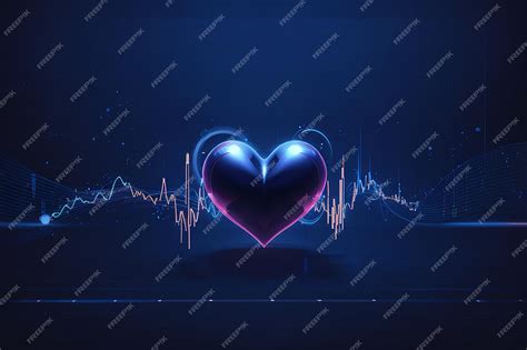 Premium Photo Heart Wave Technology Background Shows The Rhythm Of