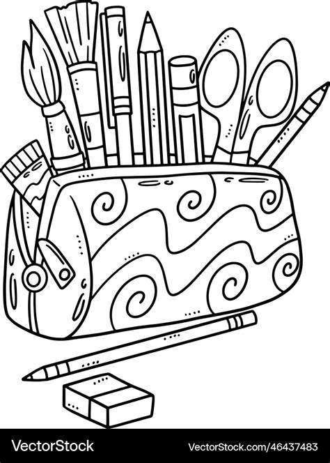 Pencil Case Coloring Page