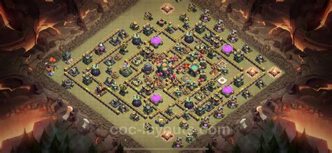 Melhor Layout para Guerra CV14 link Híbrido COC Clash of Clans