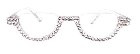 Half Moon Bling Reading Glasses For Woman Adorned W Clear Etsy