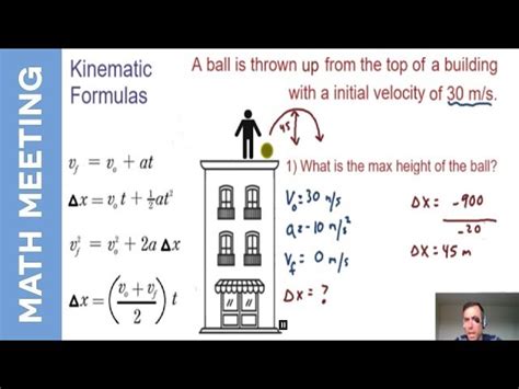 Projectile Motion Kinematics Example SchoolTube