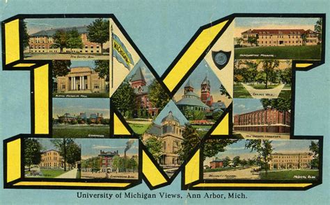 Michigan Ann Arbor Postcard University Of Michigan Bernadetteann Flickr