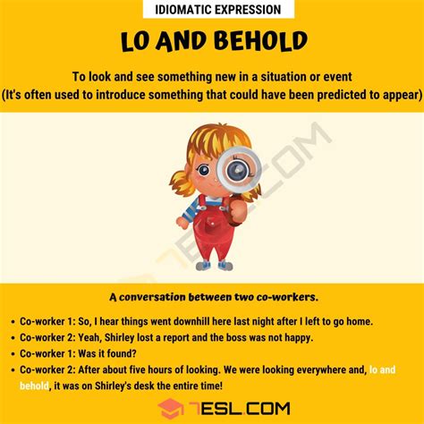 Lo And Behold Meaning Origin And Examples Esl